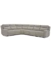 Macy's Kristyan 6-pc. Fabric Sectional With 3 Power Motion Chairs, Exclusively At