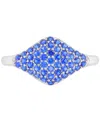 Macy's Lab-created Blue Sapphire Rhombus Cluster Ring (1-3/8 Ct. T.w.) In Sterling Silver