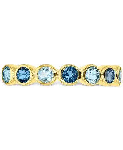 Macy's Lab-created Blue Sapphire Stack Ring (1-1/2 Ct. T.w.) In 14k Gold-plated Sterling Silver