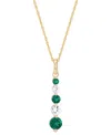 Macy's Lab-created Emerald (5/8 Ct. T.w.) & Lab-created White Sapphire (1/2 Ct. T.w.) Pendant Necklace In 1