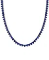 Macy's Lab-created Gemstone 18" Collar Necklace In 18k Gold Plated Over Sterling Silver In Blue