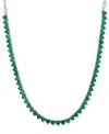 Macy's Lab-created Gemstone 18" Collar Necklace In Sterling Silver In Green