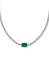 Macy's Lab-created Gemstone (3 Ct. T.w.) & Lab-created White Sapphire (12-7/8 Ct. T.w.) 17" Collar Necklace In Green