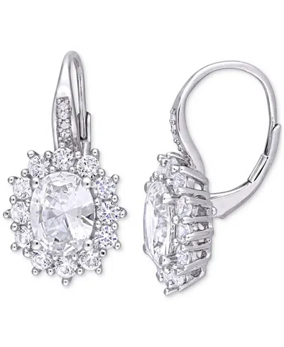 Macy's Lab-created Gemstone & Diamond Accent Drop Earrings In Sterling Silver