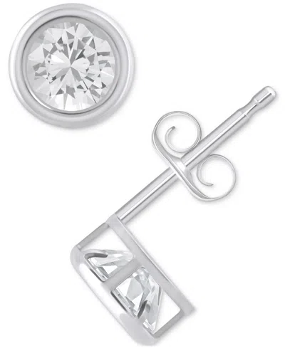 Macy's Lab-created Opal Bezel Stud Earrings (1-1/5 Ct. T.w.) Stud Earrings In 10k Gold (also In Additional  In Metallic