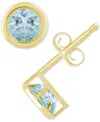 Macy's Lab-created Opal Bezel Stud Earrings (1-1/5 Ct. T.w.) Stud Earrings In 10k Gold (also In Additional In Aquamarine,gold