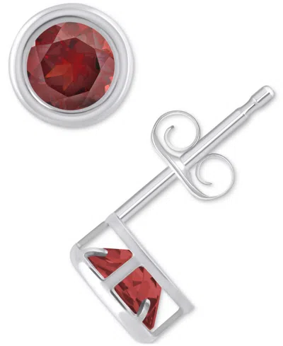 Macy's Lab-created Opal Bezel Stud Earrings (1-1/5 Ct. T.w.) Stud Earrings In 10k Gold (also In Additional In Garnet,white Gold