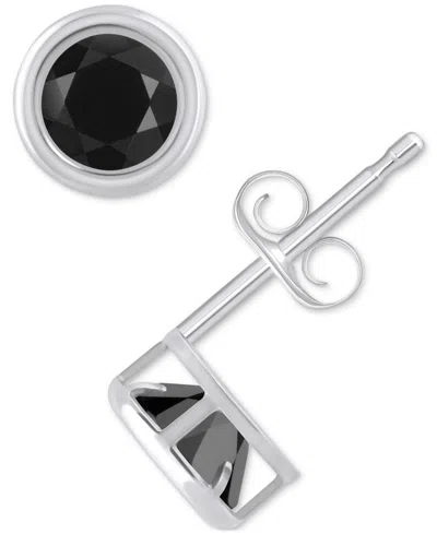 Macy's Lab-created Opal Bezel Stud Earrings (1-1/5 Ct. T.w.) Stud Earrings In 10k Gold (also In Additional In Onyx,white Gold