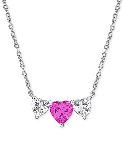 Macy's Lab-created Pink Sapphire (1-1/2 Ct. T.w.) & Lab-created White Sapphire (1-1/10 Ct. T.w.) Triple Hea