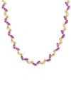 Macy's Lab-created Pink Sapphire & Polished Marquise 17" Collar Necklace (20 Ct. T.w.) In Gold