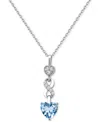 Macy's Lab-created Ruby 1-1/3 Ct. T.w. Lab-created White Sapphire 1/6 Ct. T.w. Heart Infinity Pendant In St In Blue