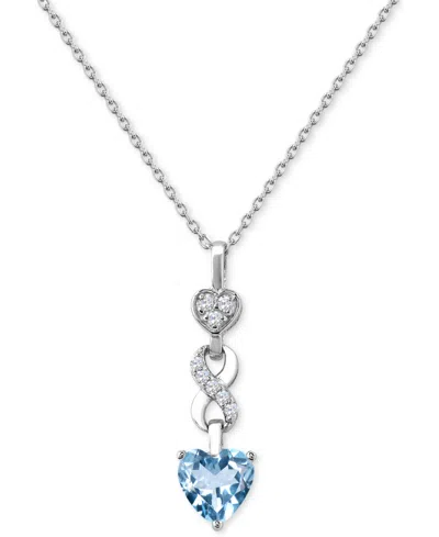 Macy's Lab-created Ruby 1-1/3 Ct. T.w. Lab-created White Sapphire 1/6 Ct. T.w. Heart Infinity Pendant In St In Silver
