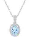 Macy's Lab-created Ruby (1-1/4 Ct. T.w.) & Lab-created White Sapphire (1/6 Ct. T.w.) Oval Halo 18" Pendant 