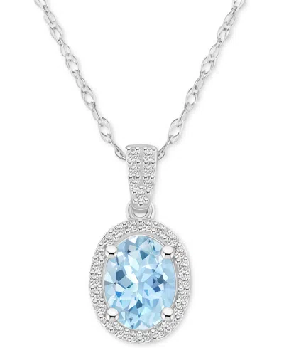 Macy's Lab-created Ruby (1-1/4 Ct. T.w.) & Lab-created White Sapphire (1/6 Ct. T.w.) Oval Halo 18" Pendant 