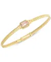 Macy's Morganite (1/2 Ct. T.w.) & White Topaz (1/5 Ct. T.w.) Weave Link Bangle Bracelet In 14k Gold-plated In Morganite