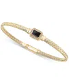 Macy's Garnet & White Topaz (1/5 Ct. T.w.) Woven Bangle Bracelet In 14k Gold-plated Sterling Silver (also I In Onyx