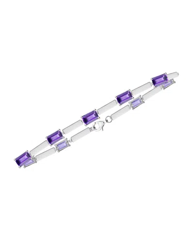 Macy's Lab-grown Amethyst (2.2 Ct. T.w.) Bracelet In Sterling Silver (also Available In Multi-stones) In Purple