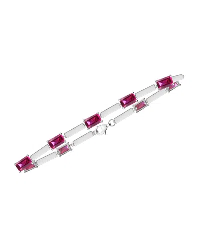 Macy's Lab-grown Amethyst (2.2 Ct. T.w.) Bracelet In Sterling Silver (also Available In Multi-stones) In Pink