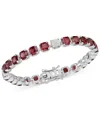 Macy's Lab Grown Amethyst & Diamond Accent Flex Bracelet In Sterling Silver (also Available In Blue Topaz & In Garnet