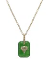 Macy's Lab-grown Aventurine (1-1/5 Ct. T.w.), White Sapphire (1/10 Ct. T.w.) & Green Spinel Elephant Pendan In Gold