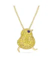 Macy's Lab Grown Blue And Yellow Sapphire (3 Ct. T.w.) Chick Bird Necklace In 18k Gold Over Sterling Silver In Yellow Sapphire
