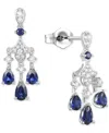 Macy's Lab-grown Blue Sapphire (1-1/4 Ct. T.w.) & Lab-grown White Sapphire (1/3 Ct. T.w.) Chandelier Drop E In Sapphire