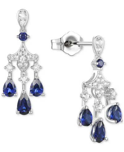 Macy's Lab-grown Blue Sapphire (1-1/4 Ct. T.w.) & Lab-grown White Sapphire (1/3 Ct. T.w.) Chandelier Drop E