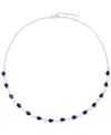 Macy's Lab Grown Blue Sapphire (12-1/3 Ct. T.w.) & Lab Grown White Sapphire (3-1/2 Ct. T.w.) Pear Collar Ne In Blue Sapphire