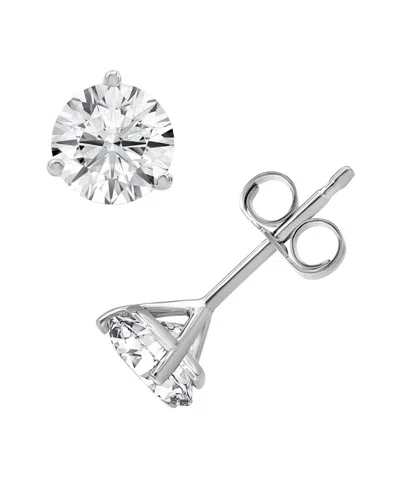 Macy's Lab Grown Diamond Stud Earrings (1 Ct. T.w.) In 14k White Or Yellow Gold In Metallic