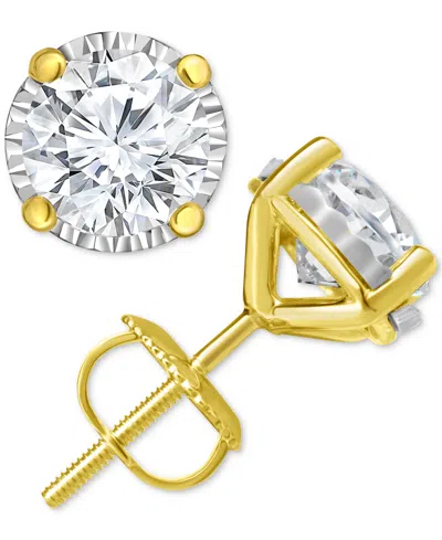 Macy's Lab Grown Diamond Stud Earrings (2 Ct. T.w.) In 14k White, Yellow Or Rose Gold In Multi
