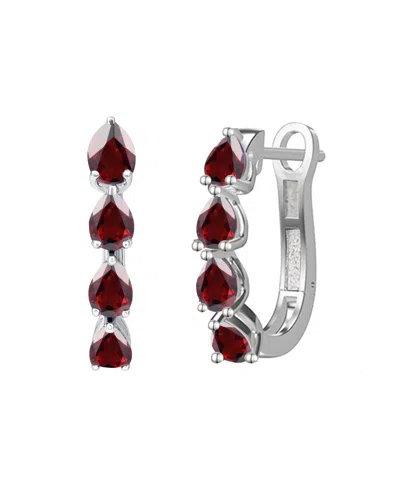 Macy's Lab Grown Emerald (1 Ct. T.w.) Earrings In Sterling Silver (also Available In Multi-stones) In Black