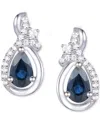 Macy's Emerald (1/2 Ct. T.w.) & Diamond (1/10 Ct. T.w.) Pear Drop Earrings In 14k Gold (also In Ruby & Sapp In Sapphire