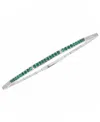 Macy's Lab-grown Emerald (1/3 Ct. T.w.) And Lab-grown White Sapphire (1/3 Ct. T.w.) Bangle In Sterling Silv In Metallic