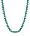 Macy's Lab Grown Emerald (24 Ct. T.w.) 18" Collar Necklace In Sterling Silver In Green