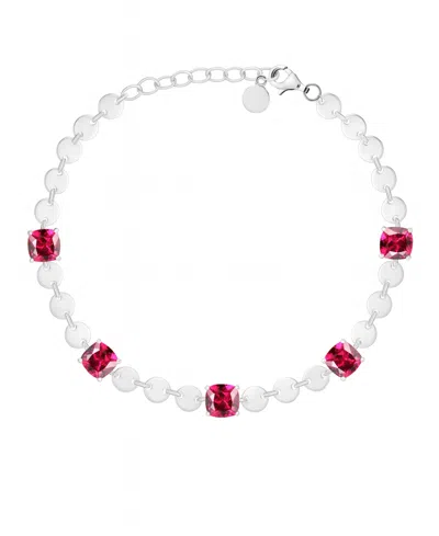 Macy's Lab Grown Emerald (4-1/5 Ct. T.w.) Bracelet In Sterling Silver (also Available In Ruby) In White