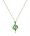 MACY'S LAB-GROWN EMERALD SNAKE 18" PENDANT NECKLACE (5/8 CT. T.W.) IN 14K GOLD-PLATED STERLING SILVER