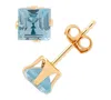 Macy's Lab-grown Emerald Stud Earrings (1 Ct. T.w.) In 14k Gold In Blue Topaz