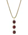Macy's Lapis Lazuli Triple Drop Pendant Necklace In 14k Gold-plated Sterling Silver, 18 + 3" Extender (also In Garnet