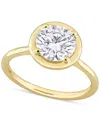 Macy's Lab-grown Moissanite Round Frame Ring (1-7/8 Ct. T.w.) In 10k Gold In Moissanite