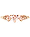 Macy's Lab-grown Morganite Triple Heart Ring (1-1/20 Ct. T.w.) In 14k Rose Gold-plated Sterling Silver In Rose Gold