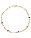 Macy's Lab-grown Multi-color Sapphire Link Bracelet (4/5 Ct. T.w.) In 14k Gold-plated Over Sterling Silver In Gold