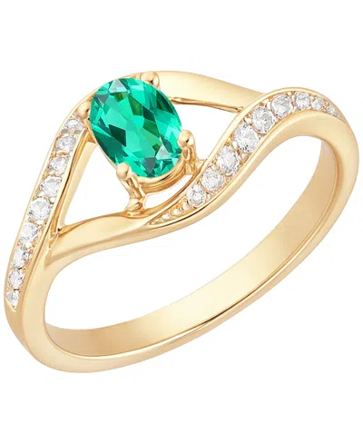 Macy's Lab Grown Multi Gemstone Ring In Sterling Silver (also In 14k Gold Over Sterling Silver) In Green