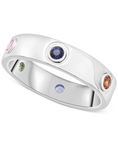 Macy's Lab-grown Multi-sapphire (1/2 Ct. T.w.) Ring In Sterling Silver In Metallic