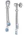 Macy's Onyx Popcorn Chain Link Drop Earrings In 14k Gold-plated Sterling Silver (also Available In Turquois In Blue Topaz