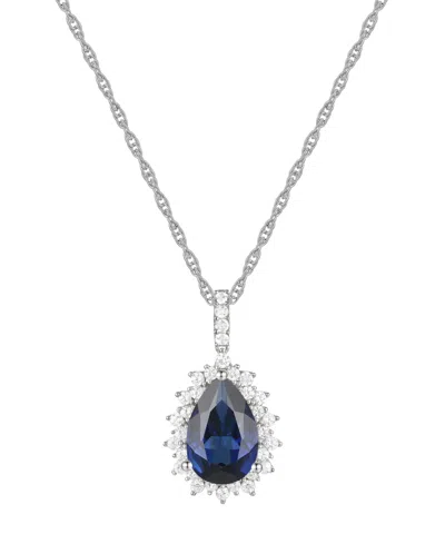 Macy's Lab-grown Opal (1 Ct. T.w.) & Lab-grown White Sapphire (1/2 Ct. T.w.) 18" Pendant Necklace In 14k Ro