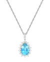 MACY'S LAB-GROWN OPAL (1 CT. T.W.) & LAB-GROWN WHITE SAPPHIRE (1/2 CT. T.W.) 18" PENDANT NECKLACE IN 14K RO