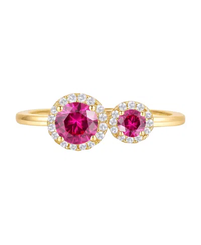 Macy's Lab Grown Opal (1/4 Ct. T.w.) & Lab Grown White Sapphire (1/6 Ct. T.w.) Ring In 14k Gold Over Sterli