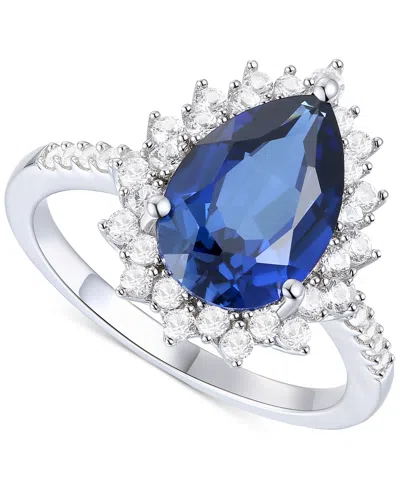 Macy's Lab-grown Opal (7/8 Ct. T.w.) & Lab-grown White Sapphire (5/8 Ct. T.w.) Halo Ring In 14k Rose Gold-p