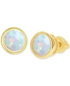 MACY'S LAB-GROWN OPAL BEZEL-SET SOLITAIRE STUD EARRINGS (1/3 CT. T.W.)