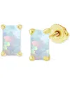 Macy's Lab-grown Opal Cushion Screw Back Stud Earrings (3/8 Ct. T.w.) In Gold